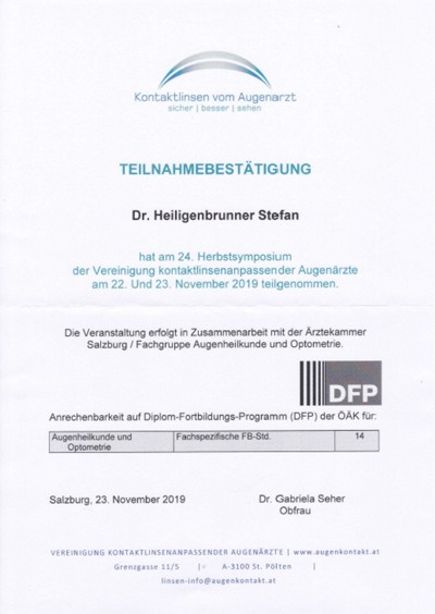 Symposium Kontaktlinsen