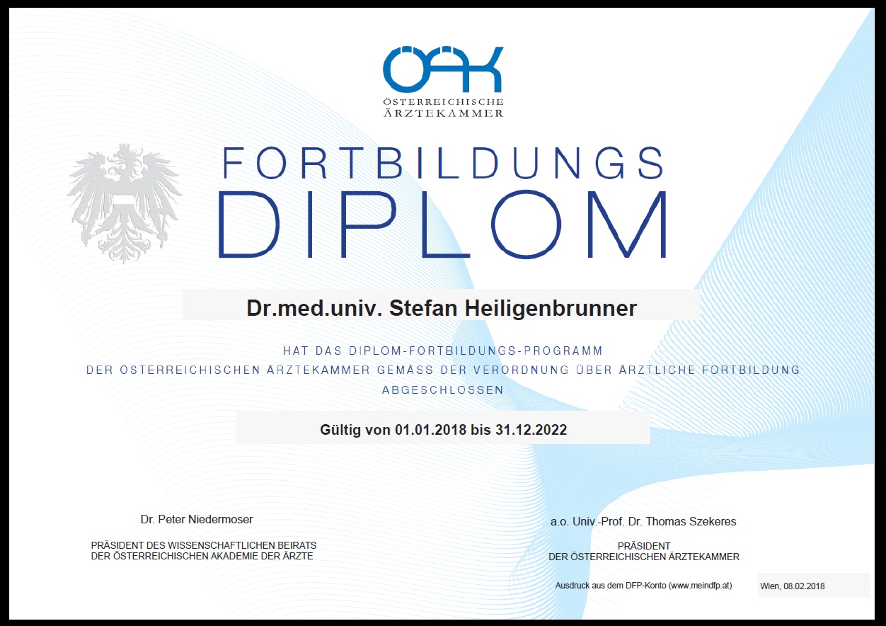 Diploma Fortbildungsdiplom Heiligenbrunner